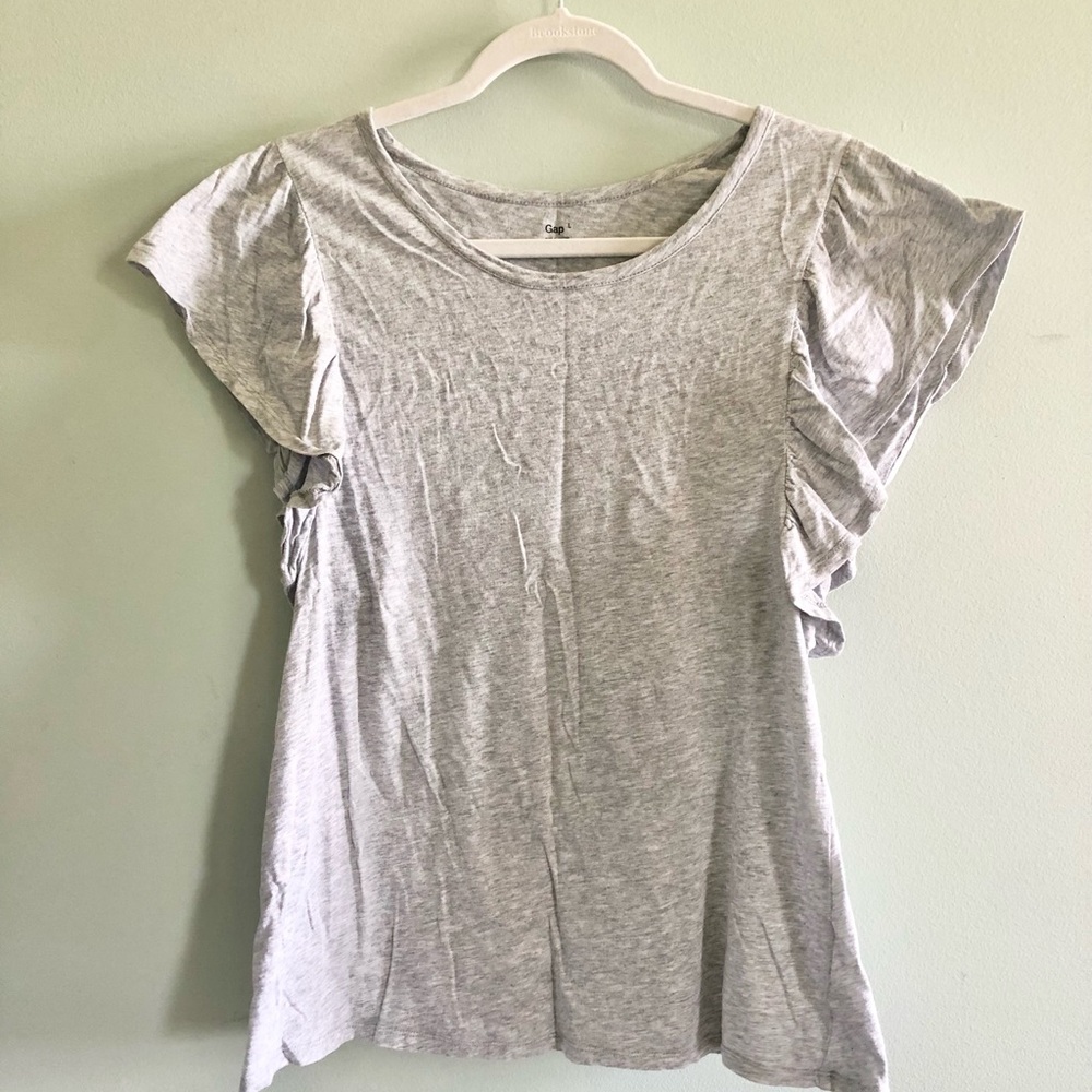 GAP Gray Flutter Sleeve Women's Tee